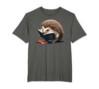 Hedgehog is Reading a Book, Reading Hedgehog T-Shirt, Men's Big and Tall, Asphalt Grey, 3X Tall