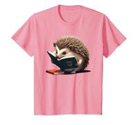 Hedgehog is Reading a Book, Reading Hedgehog T-Shirt, Youth, Pink, 2T