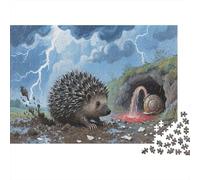 Hedgehog Jigsaw 1000 Pieces Challenge Toys for Adults Violent Storm Impossible Jigsaw Educational Games Home Decoration 1000pcs (75x50cm)
