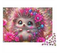 Hedgehog Jigsaw Puzzle Animal 1000 Pieces Eco-friendly Paper Bundle for Adults 12+ Home Decor Puzzle 38x26cm/1000pcs