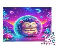 Hedgehog Jigsaw Puzzle Cosmic Galaxy Hedgehog Puzzle for Adults Fun Present & Activity for Home 38x26cm/1000pcs