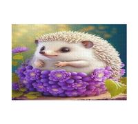 Hedgehog Jigsaw Puzzles 1000 Pieces for Adults Kids Woodiness Puzzle Educational Games Home Decoration （75×50cm）