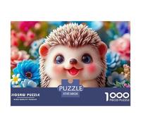 Hedgehog Jigsaw Puzzles for Adults Impossible And Difficult Challenge 1000 Pieces Hedgehog Challenging Games Educational Games There Are Letters on The Back 38x26cm/1000pcs