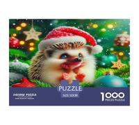 Hedgehog Jigsaw Puzzles Great Gift for Adults 1000 Pieces Fun Challenging Home Decors Cute Animals Jigsaw Puzzle for Women Men Adult 52x38cm/1000pcs