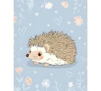 Hedgehog Kawaii Composition Notebook: Cute Pastel Animal Journal for Girls, Kids & Students - Wide Ruled with Field Lines, 110 Pages, Soft Matte Cover