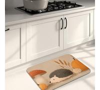 Hedgehog Kitchen Mats for Floor, Autumn Forest Cute Mats, Cushioned Comfort Washable Non Slip Decor Rugs for Kitchen Sinks Laundryroom Bathroom 20x31 Inch