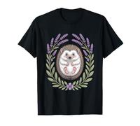 Hedgehog Lavender Wreath Cottagecore Pastel Nature T-Shirt