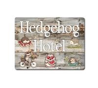 Hedgehog Metal Sign Gift - Hedgehog Hotel - Family Fun Home Garden Animal Novelty Aluminium Present
