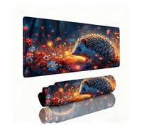 Hedgehog Mouse Mat Chrysanthemum Gaming Mouse Pad Desk Pad 1000x500x3mm, Non-Slip Desk Mat Large, Waterproof Soft Cloth, Durable Stitched Edges, Table Protector for Office and Home, Christmas 0B-126
