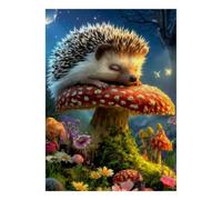Hedgehog Mushroom Flower Jigsaw Puzzle, 1000 Pcs For Adults | 38x26cm Cardboard, Brain Workout, Accurate Cutting, Adult Hobbyists, Stress Reduction