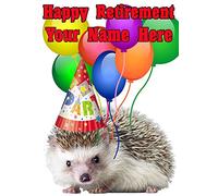 Hedgehog nnc52 Happy Retirement Card personalised cards a5