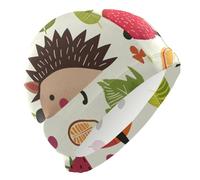 Hedgehog Orange Swim Cap for Men Lightweight Cloth Cap for Pool Bathing Swimming Hat One Size