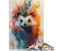 Hedgehog Painting Puzzle for Adults And Teenagers 1000 Pieces Paper Puzzles for Adults Puzzles for Teenagers Age 12 Years Up 1000pcs (75x50cm)