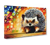 Hedgehog Painting Vol.2 Canvas Print | Gallery Wrapped 30mm Frame Wall Art | 30x20 inches | Ready to Hang | Modern Picture | Living Room Bedroom Lounge Office