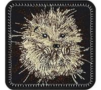 Hedgehog Patch to Iron on | Common Animals Wildlife Sticker | Black Artwork Gift | Fabric Applique | Species Protection Badge Save The World Nature sew on All Fabrics 70X70 mm