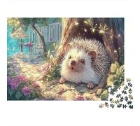 Hedgehog Peeking from Tree Hollow Jigsaw Puzzles for Adults,1000 Pieces Wildlife Challenging Puzzle, Home Decoration Great Gift for Adults 38x26cm/1000pcs