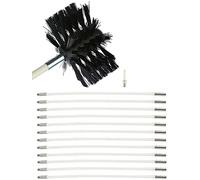 Hedgehog Pellet Stove Chimney Sweeping Kit, Chimney Stove Pipe Brush, with 9 Nylon Rods, 1 Brush Head and 1 Hexagonal Rod for Air Conditioning, Tumble Dryer Chimney Cleaning Kit(12 Rods,410mm)
