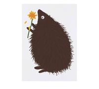 'Hedgehog Picking Flowers' Temporary Tattoo - Water Resistant, Skin-Safe, Non-Toxic Transfer (TO00078815)