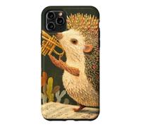 Hedgehog Playing Trumpet Music Sheet Animal Lover Case for iPhone 11 Pro Max