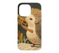 Hedgehog Playing Trumpet Music Sheet Animal Lover Case for iPhone 14 Pro Max
