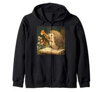 Hedgehog Playing Trumpet Music Sheet Animal Lover Zip Hoodie