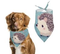 Hedgehog Polkadot Dog Bandana Triangle Dog Scarf Washable Polyester Dog Bibs Cute Pet Bandana for Medium Large Dogs Puppy and Cats