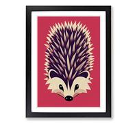 Hedgehog Pop Art Framed Wall Art Print, Ready to Hang Picture for Living Room Bedroom Home Office, Black A2 (48 x 66 cm)