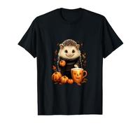 Hedgehog Porcupine Pumpkin Spice Latte Autumn Halloween Value Graphic T-Shirt