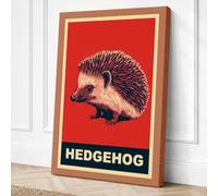 Hedgehog Poster Vintage Canvas Wall Art Print 18x12 Inch (46 x 30 cm)
