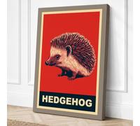 Hedgehog Poster Vintage Canvas Wall Art Print 18x12 Inch (46 x 30 cm)
