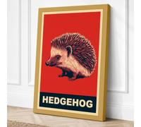 Hedgehog Poster Vintage Canvas Wall Art Print 18x12 Inch (46 x 30 cm)
