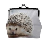 Hedgehog Printed, PU Leather Coin Purse, Small Wallets, Change Pouch with Kiss Lock Clasp Buckle, Change Purse