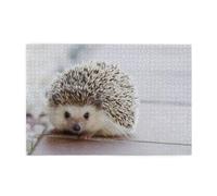 Hedgehog Printed1000 Piece Jigsaw Puzzles for Adults, Wooden Jigsaw Puzzle