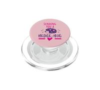 Hedgehog Purple Cute Hedgehug Sending You A Hug Pink & White PopSockets PopGrip for MagSafe