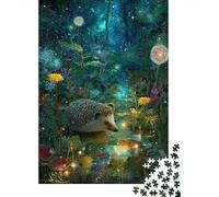 Hedgehog Puzzle 1000 Pieces Jungle Animals Wooden Puzzle for Adults Jigsaw Puzzles Educational Game Gifts 1000pcs (75x50cm)