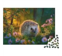 Hedgehog,Puzzles The Light of Dawn Gemusterte Nachhaltige Puzzles Für Erwachsene Hochwertige Holzspielpuzzles 1000pcs (75x50cm)