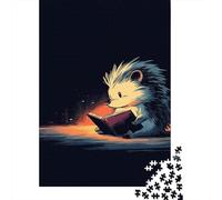 Hedgehog Reading Book Jigsaw Puzzles Puzzles for Adults Kids. 1000 Pieces Impossible Challenge Toy Educational Games Home Decoration for Adults& Kids Age 14 Years Up 38x26cm/1000pcs