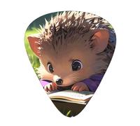 Hedgehog reading seriouslyGuitar Picks, 12-Piece Pattern Set, Three Different Thicknesses for Acoustic Electric Guitar and Other Instruments
