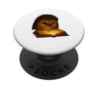Hedgehog Reading Under Lantern Cozy Nocturnal Forest Art PopSockets Adhesive PopGrip
