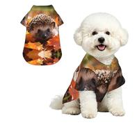 hedgehog S Pet Hawaiian Shirt for Small Dogs-Cute Summer Beach Outfit for Puppy, Soft Breathable Cat Clothes with Buttons