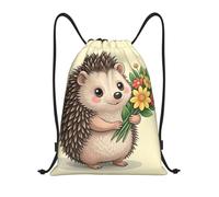 Hedgehog Sack Backpack Lightweight Drawstring Gym Bag Scratch Gym String Bag For Fishing School Shopping 39X46Cm