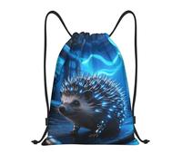 Hedgehog Sack Backpack Versatile Drawstring Gym Lightweight Draw String Back Bag For Swim Beach Holidays 39X46Cm