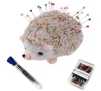 Hedgehog Shape Pin Cushion, Pincushions Sewing Kit Needle Cushions Pins Holder Sewing Accessories Supplies Ball Head Pins Hand Sewing Needles Set (CR001 Hedgehog Brown)