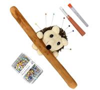 Hedgehog Shape Pin Cushion, Sewing Accessories, Wrist Pin Cushion for Sewing, Pincushions Sewing Kit with 100Pcs Colored Pearl Ballhead Pins + 12 Sewing Needles + 1 Threader Seam Ripper for DIY