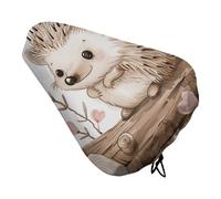 Hedgehog Sitting on Top Bike Seat Cover Universal, Waterproof Bicycle Saddle Cover with Drawstring, Rain/Dust Proof Fit Bicycle Seat Protector for Road/Mountain Bikes