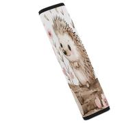 Hedgehog Sitting on Top Car Seat Belt Cover Soft Comfortable Shoulder Seatbelt Pads Cover Seat Belt Pad for Suitable for Car Interior Accessorie
