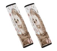 Hedgehog Sitting on Top Car Seat Belt Cover Soft Comfortable Shoulder Seatbelt Pads Cover Seat Belt Pad for Suitable for Car Interior Accessorie