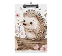 Hedgehog Sitting on Top Clipboard 8.5×12.5 Inch Acrylic Clip Board with Metal Clip A4 Letter Size Decorative Clipboard Cute Hanging Clipboards for Office, Teacher, Nurse, Doctor,