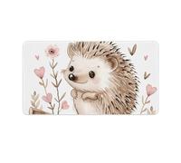 Hedgehog Sitting on Top Desk Mat 40X75cm, Non-Slip Rubber Base with Stitched Edges, Waterproof Desk Pad for Keyboard & Mouse, Large Mouse Pad for Office Gaming