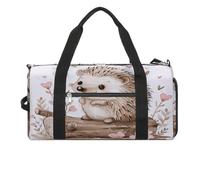 Hedgehog Sitting on Top Gym Bag for Women Men Shoe Compartment Waterproof Travel Bags Sports Duffle Bag for Sports Gyms Yoga